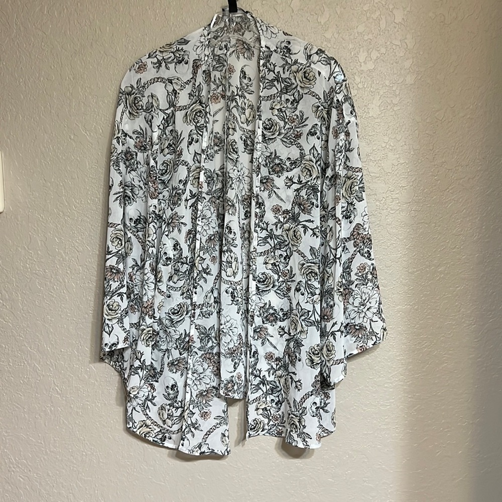 Torrid funky sheer skull and floral print